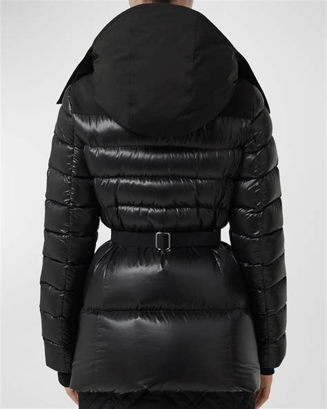 burberry puffer coat gold belt|Burberry burniston belted puffer coat.